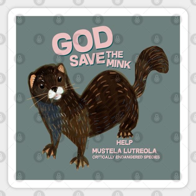 Save the European Mink Magnet by belettelepink